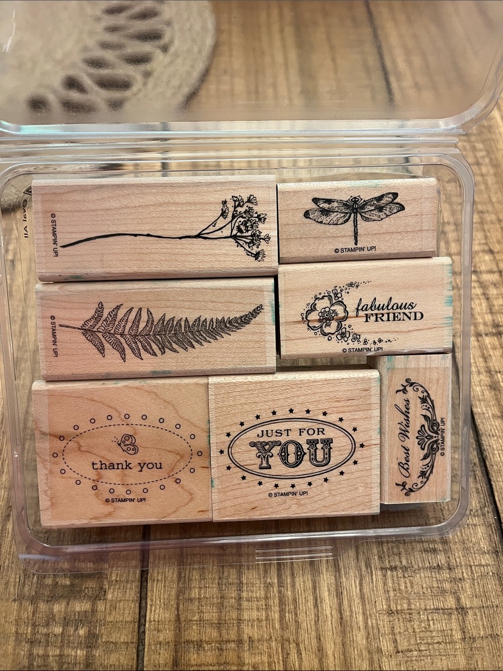 Stampin' Up! Wooden Craft Stamp Set - Natural Wood Tone